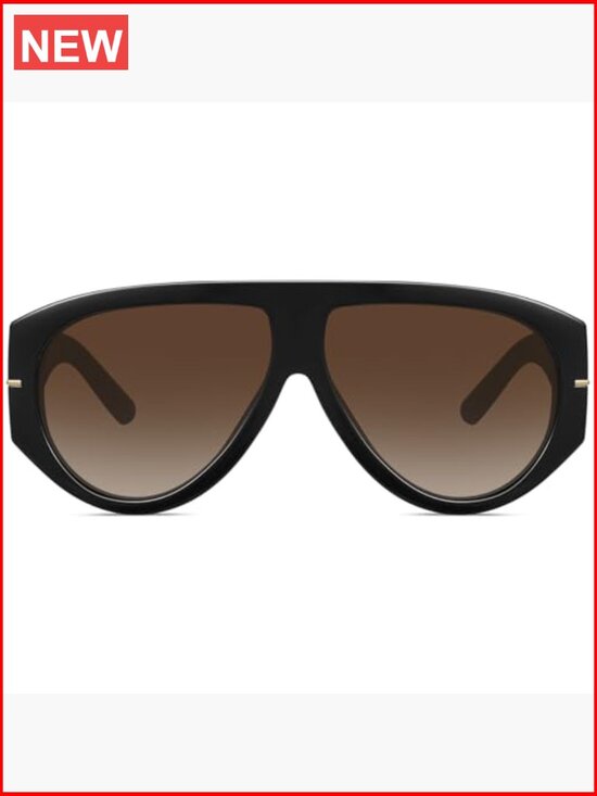 Oversized Aviator Sunglasses UV400 Protection Retro Trendy Big Shield for main image 6